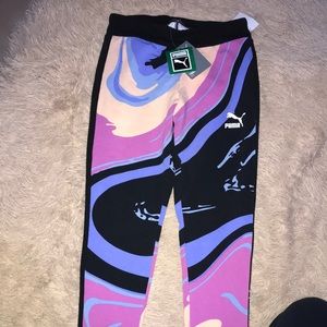 Puma Marbled T7 AOP Leggings, baja blue, size S